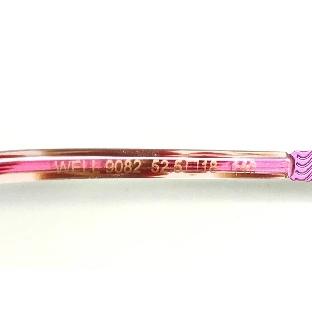 BOZ Eyeglasses Frames WELL 9082 Purple Brown Cat Eye Half Rim 52.5-18-140